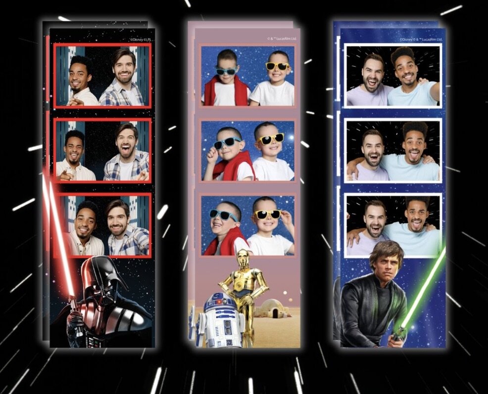 Themed film photo strip layouts
